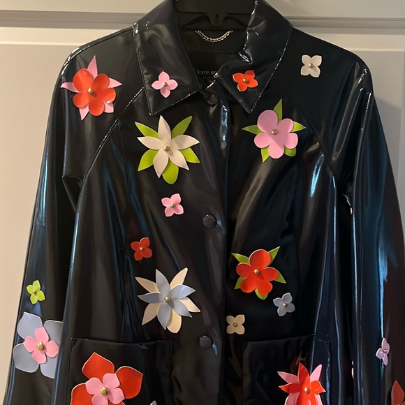 Kate Spade floral embelleshed raincoat - Picture 2 of 7